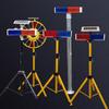 Solar-Powered Red & Blue Strobe Traffic Warning Light for Construction Zones and Intersections