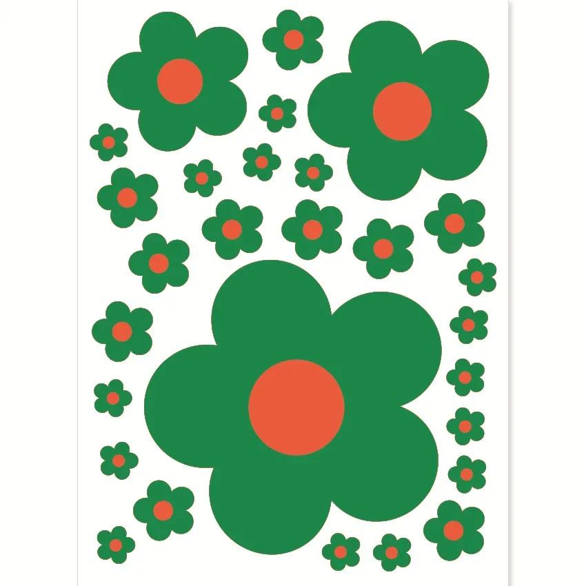 Colorful Flower Wall Sticker for Car Glass Baby Room Wall Decals Living Room Children Home Decor Bedroom Decoration 1Pcs Cartoon