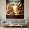 Magic Open Storybook Fantasy Castle Landscape Fairy Tale Wall Tapestry Glowing Decor for Bedroom Living Room Dorm Gift