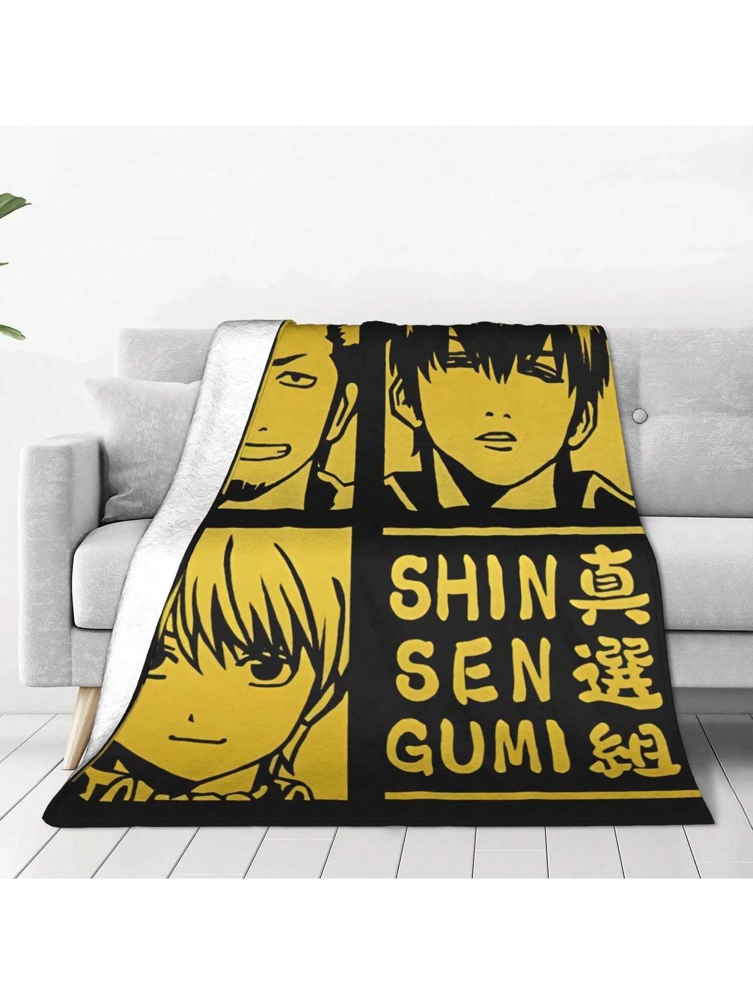 Гинтама Кондо X Соуго X Тосиро L Синсэнгуми Пледы Пушистые Мягкие Пледы Для Покрывала ВеснаОсень 75X95CM