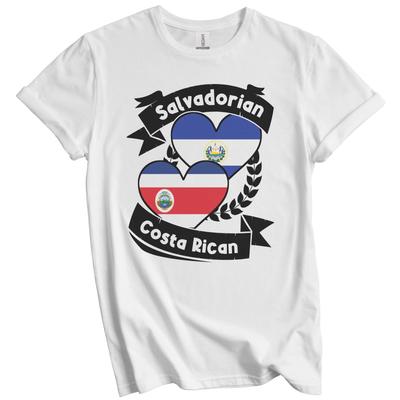 Salvadorianisch Costa Ricanisch Herz Flaggen El Salvador Costa Rica T-Shirt