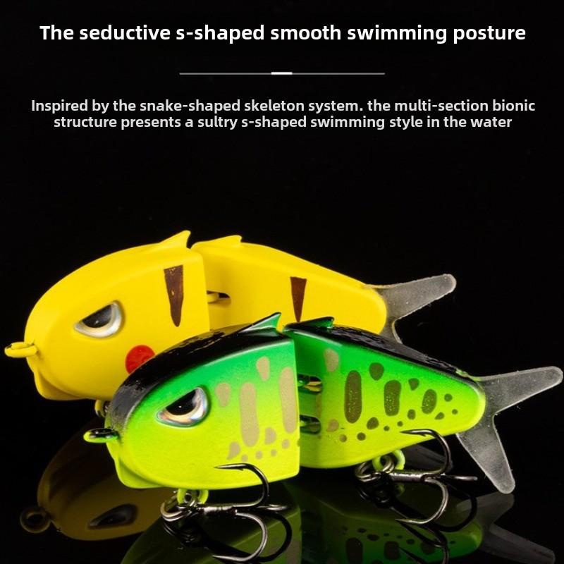 1PCS MM60 Fishing Lure Slow Sinking Swimbait Realistic Jointed Bait 3D Eyes PVC Material for Bass & Predator Fishing Gear