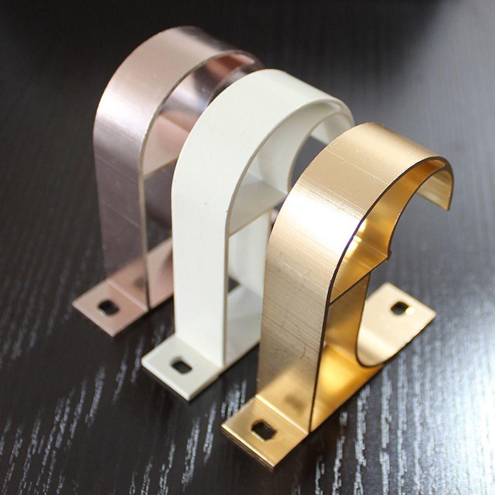 Aluminiumlegierung Vorhangstangenhalterung Einzelne Doppelte Aufhängestangenhalter Klemme Befestigungsklammer Haken Langlebige Möbelbeschläge