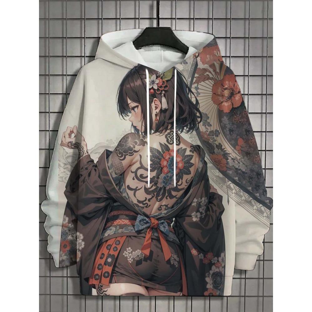 2026 Samurai Girl Hoodies Fashion Daily Sweatshirts Street 3D Print Anime Tracksuit Personality Unisex Party Pullovers