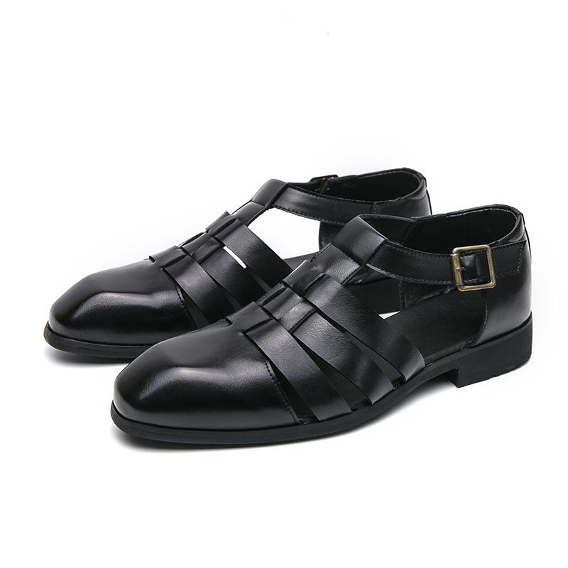 Large Size Summer New Sandals Fashion Men's Casual Shoes Trend Breathable Hollow Leather Sandals