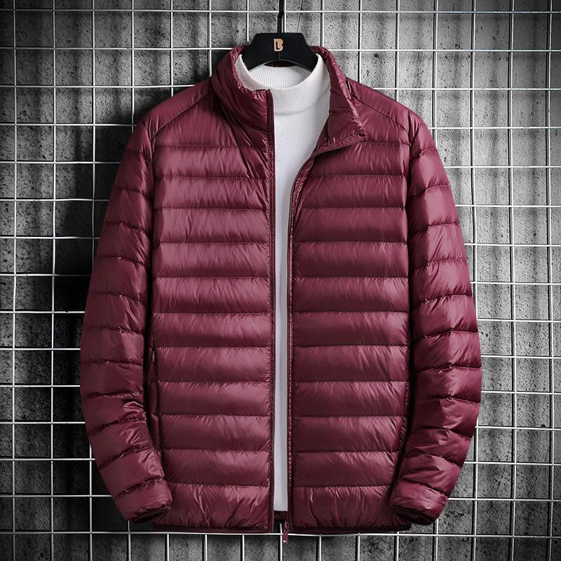 Men's Lightweight White Duck Down Jacket - Winter 2025 Stand Collar Warm Outerwear