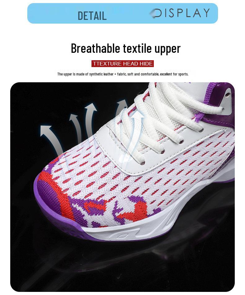 Jungen rutschfeste atmungsaktive Netz-Basketball- & Trainingsschuhe