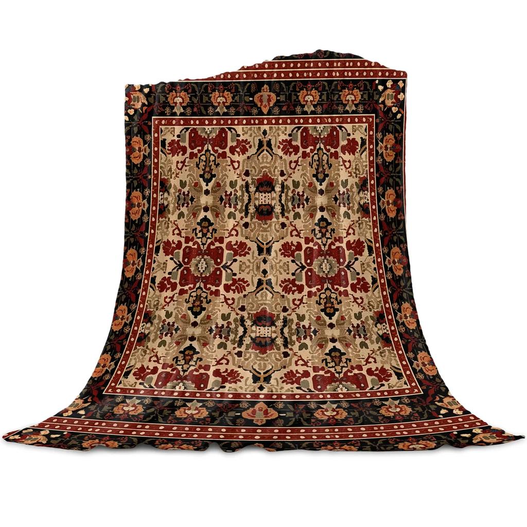 Vintage Floral Ινδικά Boho Ριχτάρια για Καναπέ-Κρεβάτι, Μαλακή Ζεστή Πλούσια Κουβέρτα, Τέλεια Δώρα για Χριστουγέννες