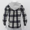 Autumn New Arrival: Loose-Fit Casual Jacquard Men's Long-Sleeved Hooded Check Shirt
