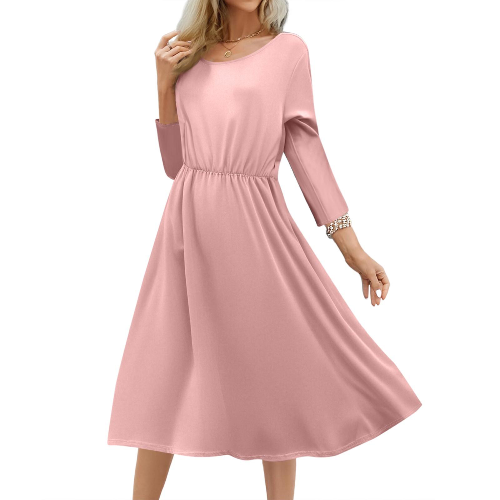 

Женское модное свободное платье M розовый