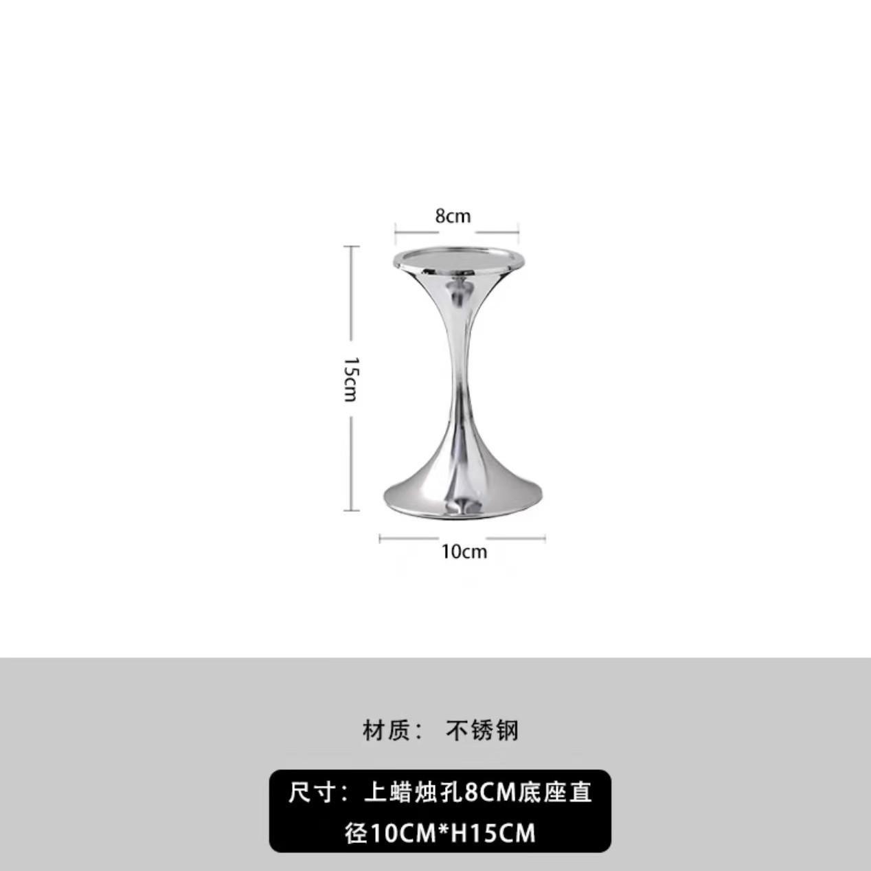 

Modern Minimalist Silver Candle Holder, Geometric Table Centerpiece for Luxury Home Decor, Wedding & Dining Room Ornament