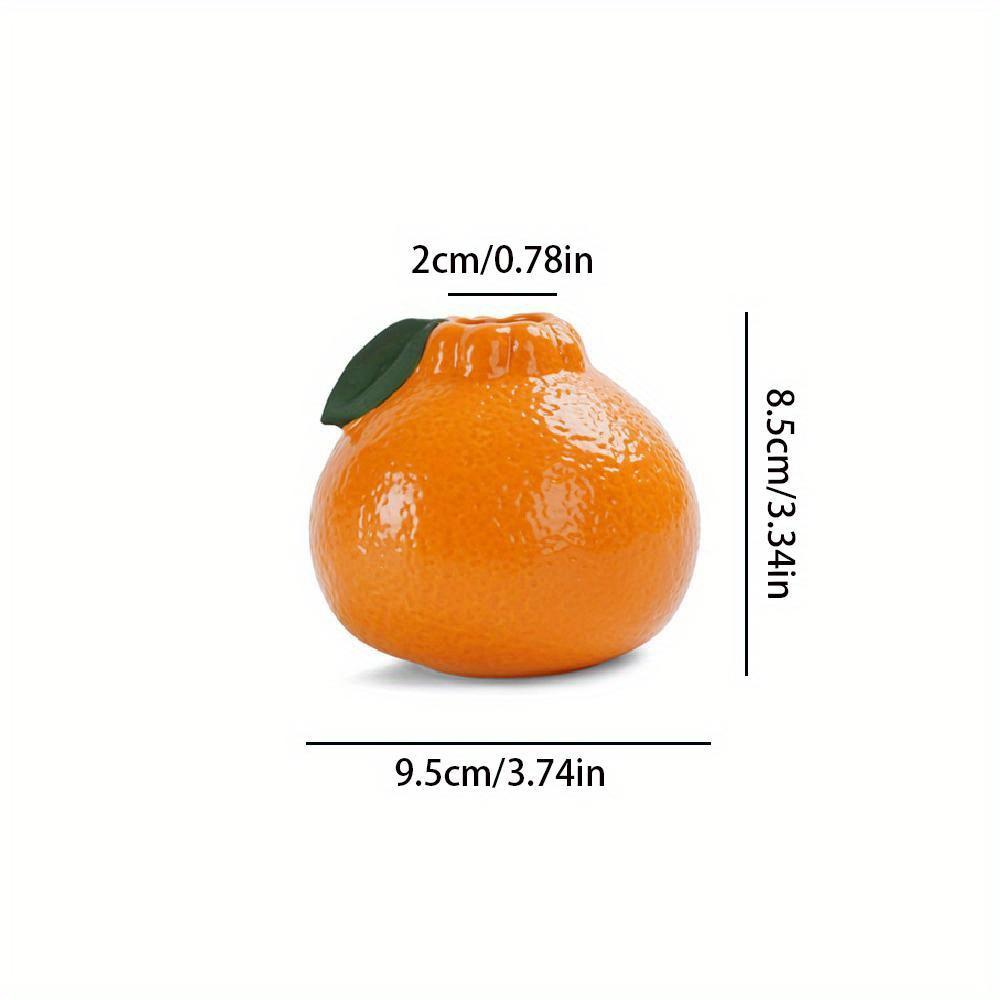 Orange Vase for Home Decor, Decorative Vase Fruit Shape Vase Tabletop Decorative Vase Table Centerpieces Decoration