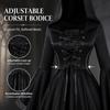 Gotisches Mittelalterliches Langkleid mit Kapuze Kostüm Halloween Hexe Cosplay Bühnenperformance