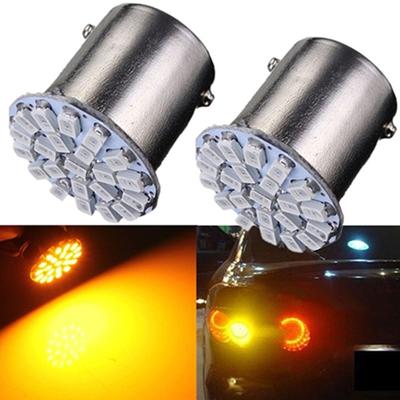 2 Pcs 1156 LED Car 1206 SMD Turn Tail Signal Bulb Lamp Yellow Light DC
