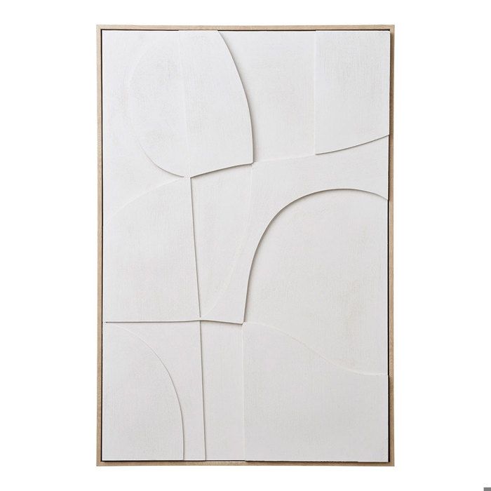 Madeline décoration murale relief NO 1,60 avec cadre 60x90cm blanc.