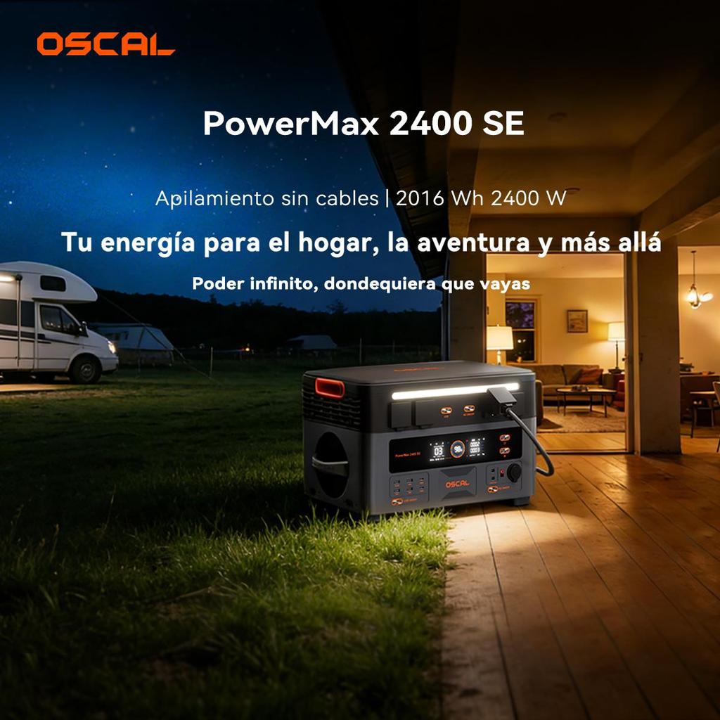 PowerMax 2400SE 2400W Portable LiFePO4 Power Station 2016Wh Large Capacity Outdoor Generator