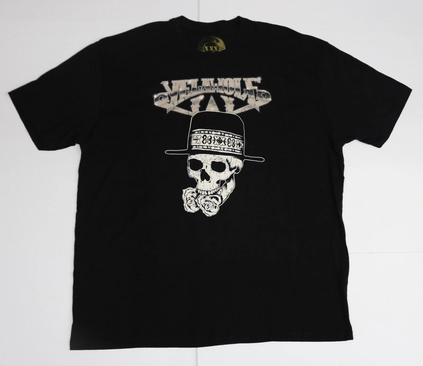 Yelawolf, Череп в шляпе - Мужская черная футболка Slumerican - Размер XXXL (3XL) M