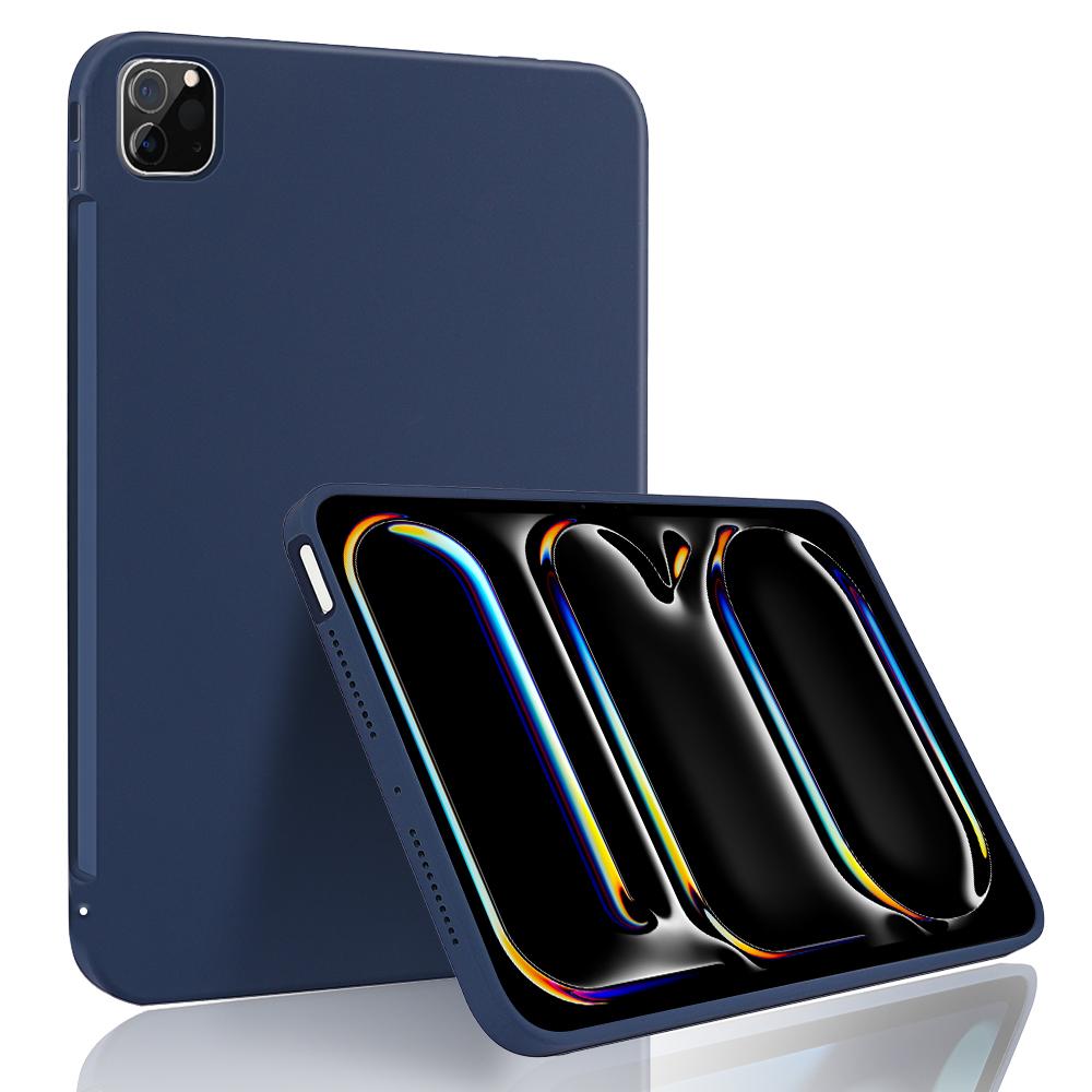 For iPad Pro 11 (2024) Case Anti-Drop Protective Liquid Silicone Tablet Cover