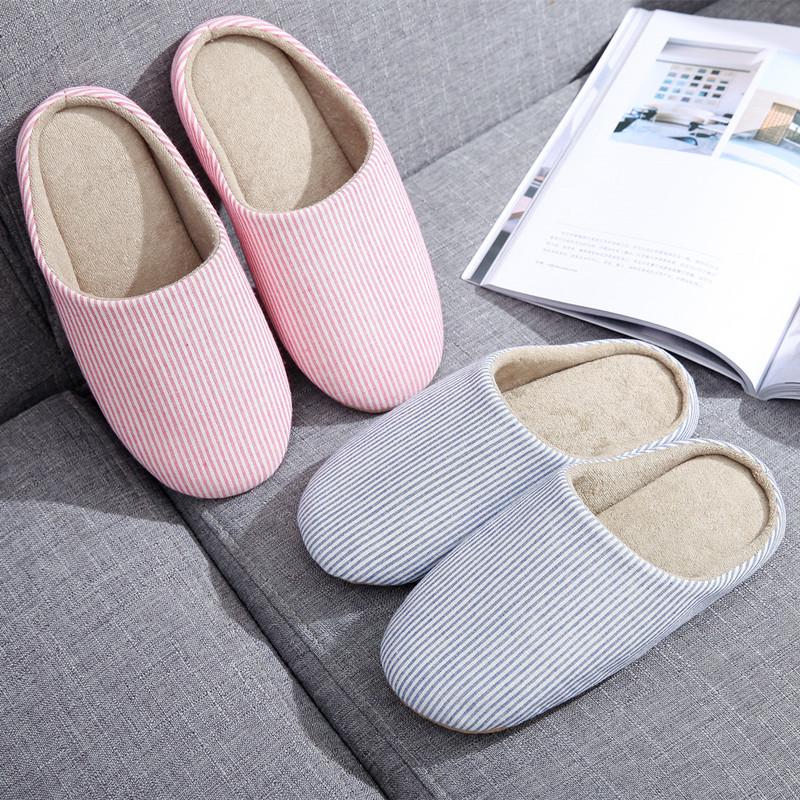 Classic Soft Sole Silent Japanese Couple Slippers - Anti-Slip for Wood Floors