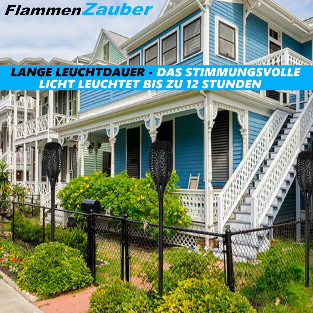 FlammenZauber Gartenflamme flackernde Solar LED Gartenlicht Fackeln Leuchten