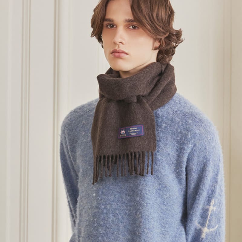 ABRAHAM MOON Merino Wool Muffler 25cm - Mocha