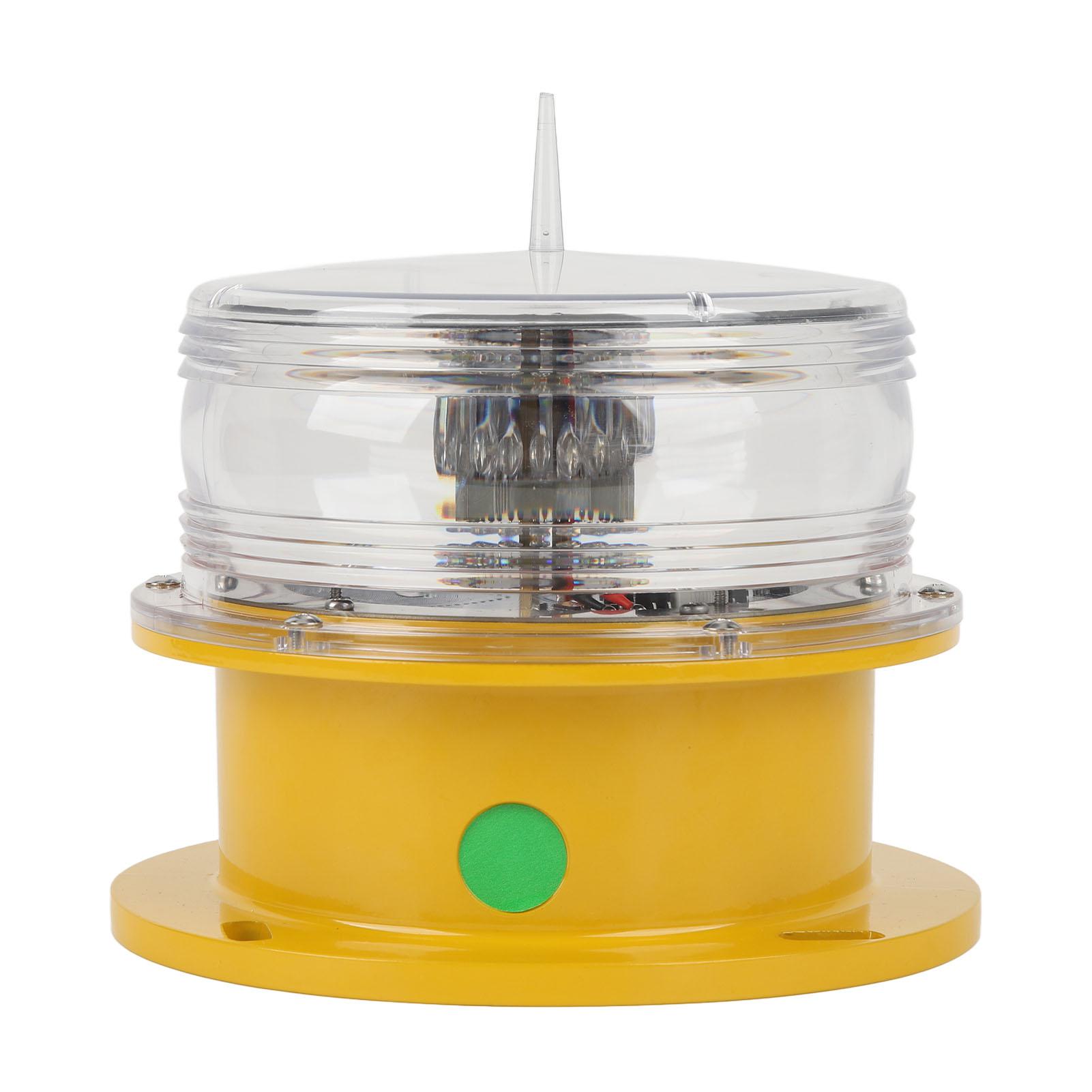 Светодиодный Солнечный Фонарь для Причала 360 Градусов Освещения Сверхяркий IP68 Водонепроницаемый Сигнальный Фонарь Безопасности для Лодки Yellow