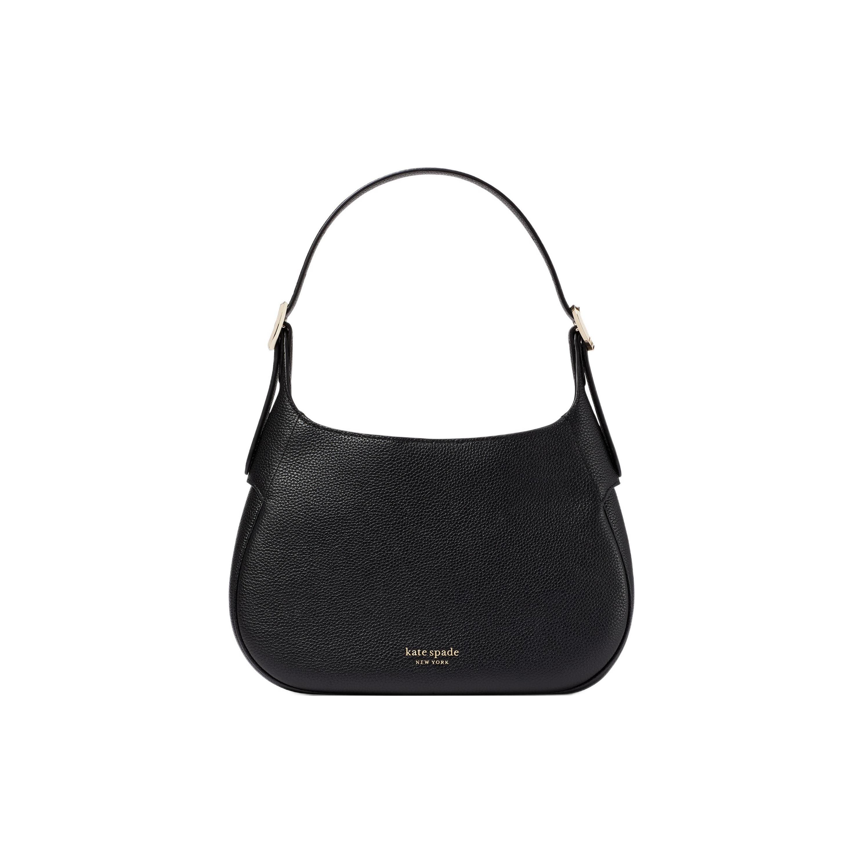 

New Kate Spade Litchi Grain Leather Hobo Bag, Shoulder Bag, Handbag Small Size Women s Black K5487-001 27.9*7.6*26.4CM
