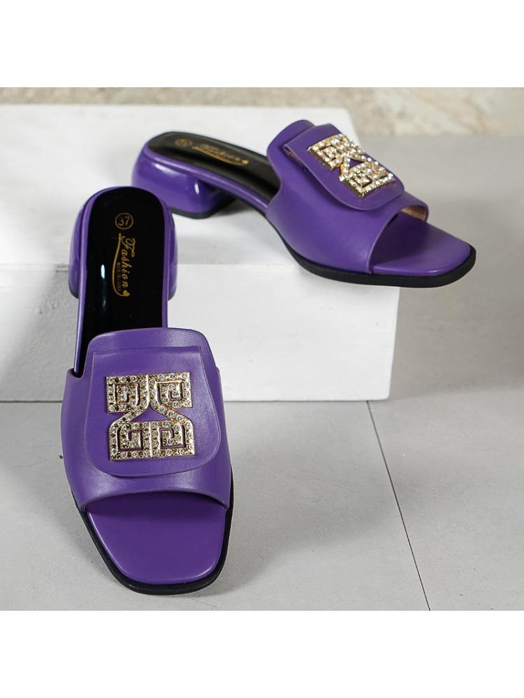 

Fashion Sandals and Slippers Women s Summer Wear Fashion 2025 New Versatile Flat Bottom 41 фиолетовый