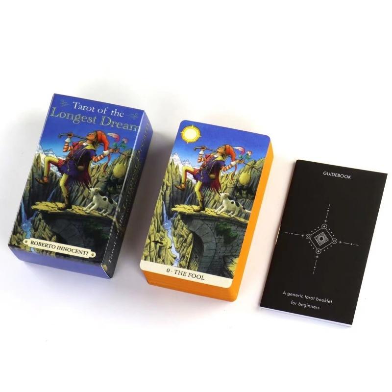 78Pcs Longest Dream Tarot Card Set Divination Tool With Detailed Guidebook Colorful Frame Fortune Telling Cards