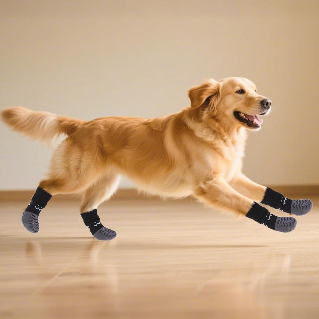 Anti Slip Dog Socks to Prevent Licking Paws, Dog Shoes for Cold/Hot Pavement, Winter Pet Booties for Small Medium Large Senior Dogs, Boots & Paw
