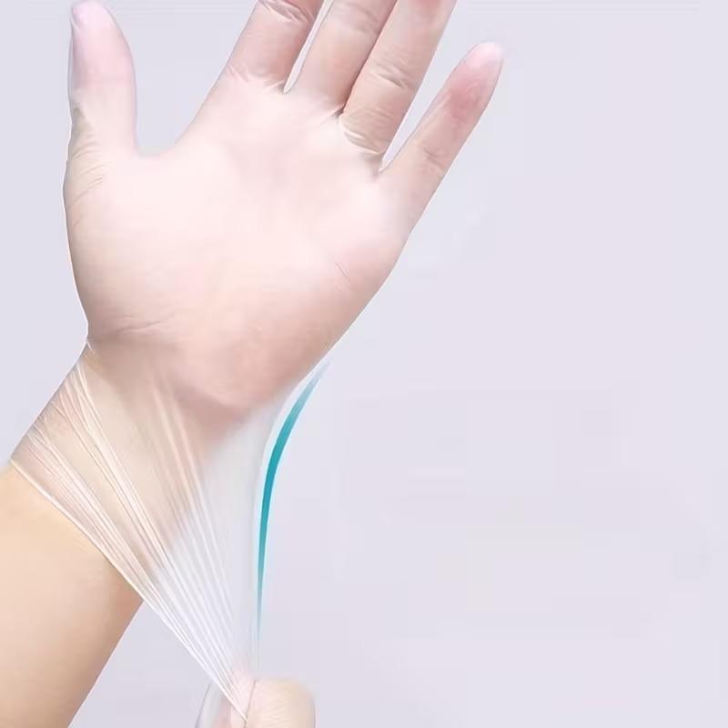 100 pairs of transparent disposable gloves, waterproof and oil resistant, suitable for families and individuals