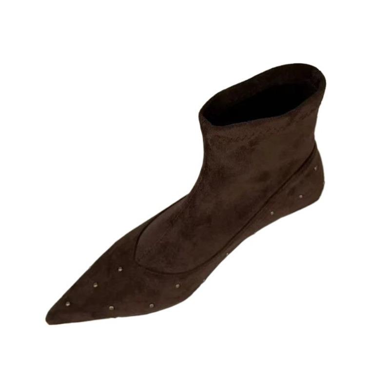 Fashion Ankle Boots Women Pointed Toe High Heels Shoes Suede Designer 2025 Trend New Fashion Winter Snow Boots Woman Sexy Pumps Botas