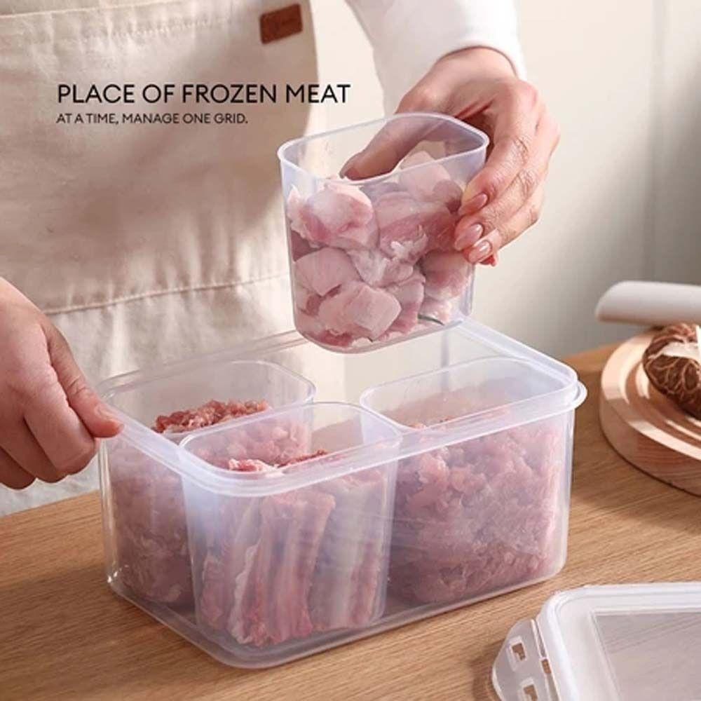 4 Compartment Fridge Organizer Food Storage Container Meat Fruit Veggie Storage Box  Home