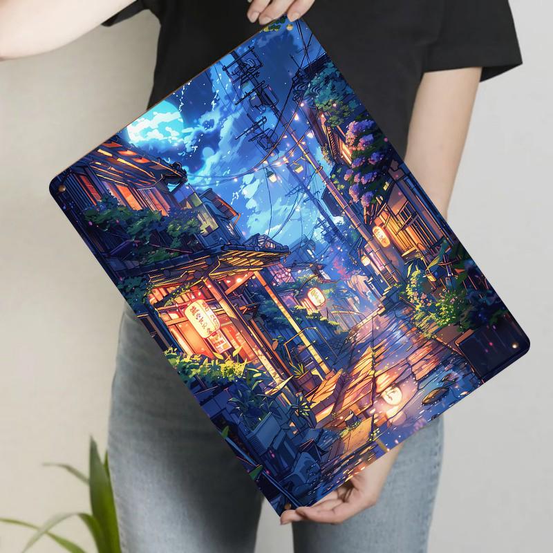 

Japanese Street Night View Metal Wall Art Modern Home Decor Living Room Bedroom Decoration Painting 20x30cm（7.8x11.8inch）