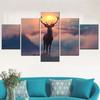 Jugend Modern Rentier Bergnebel Landschaft Wandkunst Leinwand Set - Modulare Zimmer Dekorative Bilder Landschaft Bergmalerei