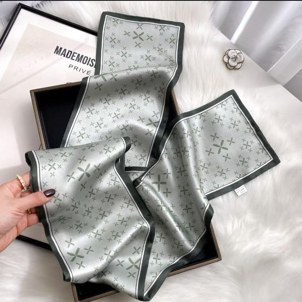 Langer Seidenschal Damen Sommer Kleiner Seidenschal Druck Simulation Seide Bindetasche Streamer Professioneller Kleiner Schal