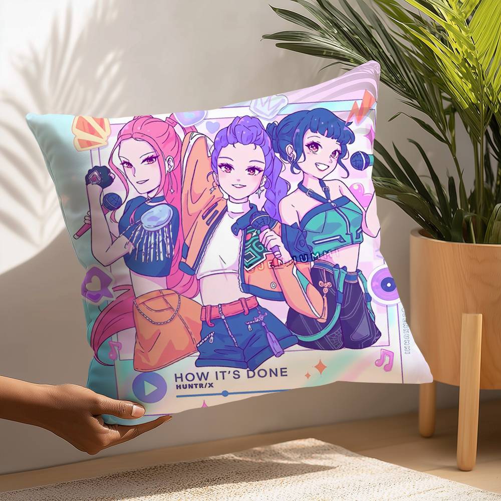 KPopS D-Demon H-Hunters Pillow Case Plush Fabric Soft  Pillowcase Double Sided Print Cushion Cover Household Gifts