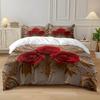 Bed Three-Piece Rose 3D Digital Printing Abrasive Pillowcase Quilt Cover Kit