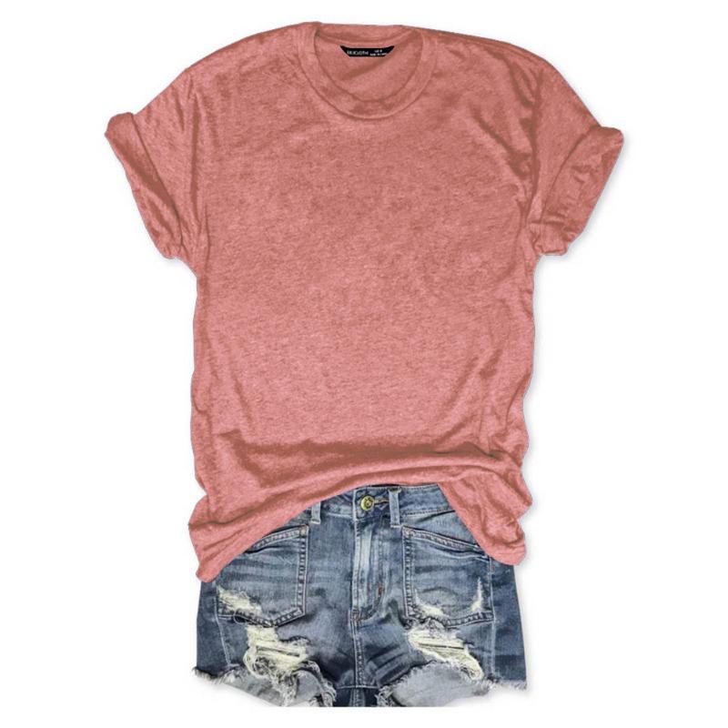 YYFS Dámská móda Ležérní Léto Jaro Jednobarevné halenky a košile s krátkým rukávem a výstřihem do O