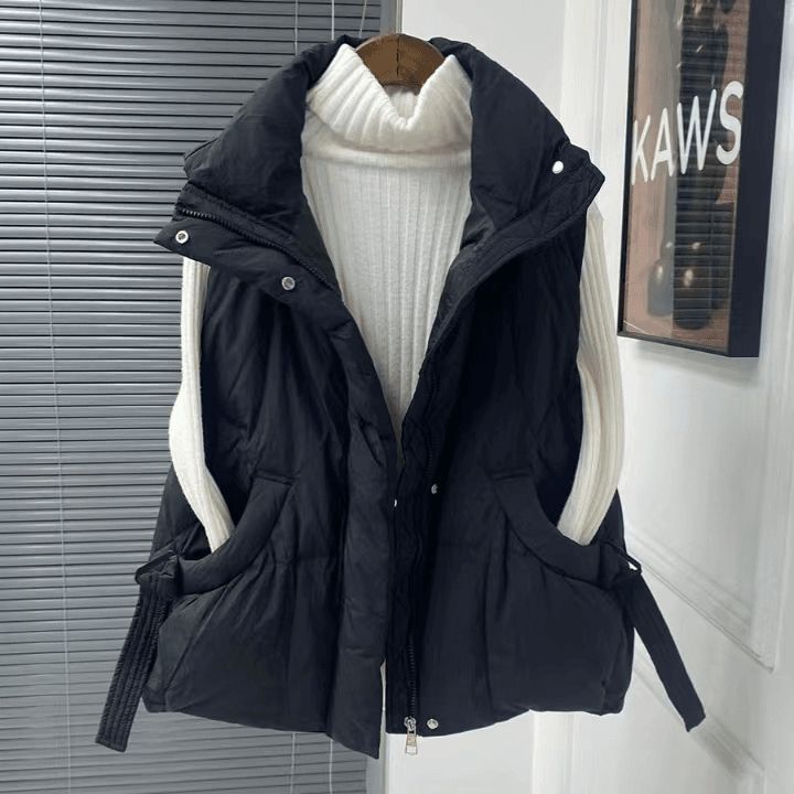 Women Plus Size Thickened Cotton Vest Winter Coat Fashionable Outerwear Jacket