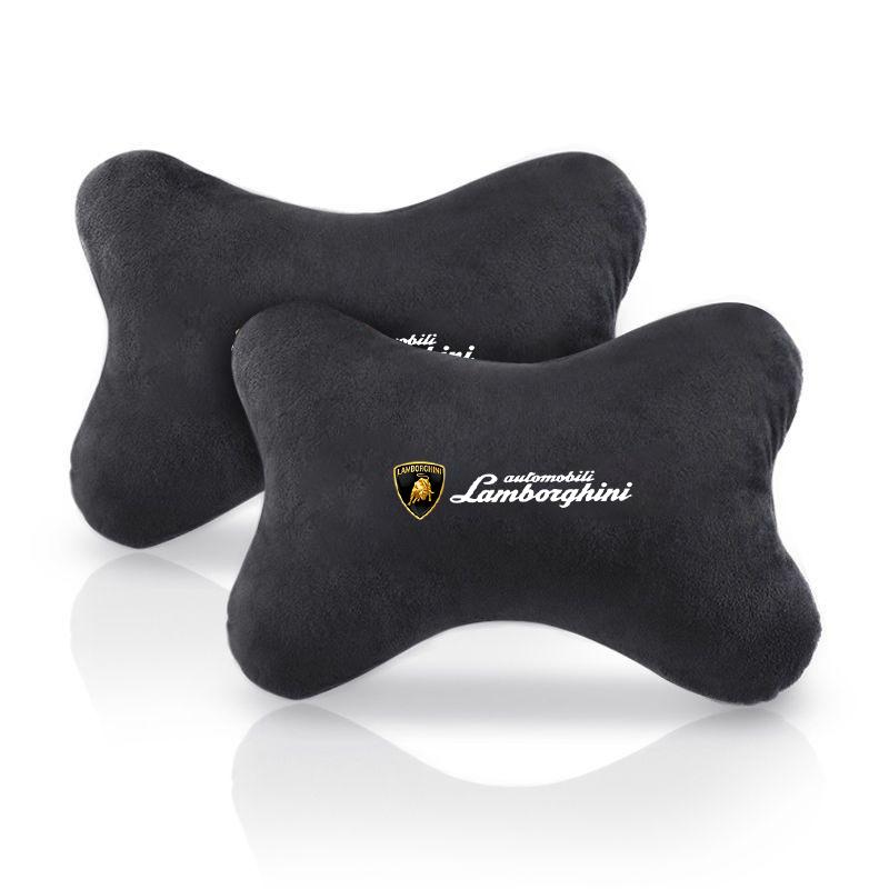 Fashion Car Cervical Spine Headrest Neck Pillow For Lamborghini Urus Huracan Aventador Premium Seat Belt Protect Shoulder Pads viw1