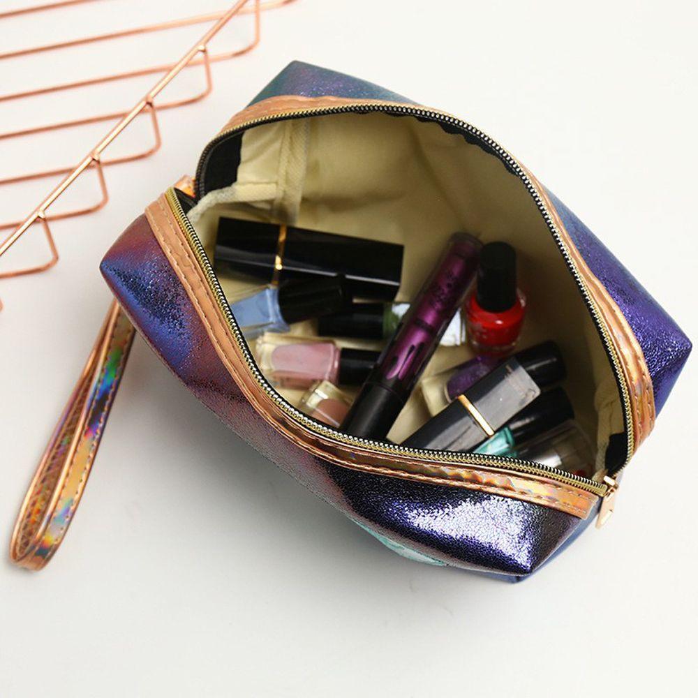 Travel Convenient Waterproof Cute Lovely PU Leather Makeup Bag Storage Bag Cosmetic Bag Laser Bag