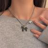 Colliers pendentifs amusants en argent plaqué blanc, noir, rose avec émail Cheval Colt pour femmes Chaîne à perles en alliage Chokers
