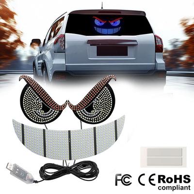 Car Back Window Expression Lights LED Strips Light Panel Car Windshield Display Devil's Eye Decorative Lamps USB Plug Lighting