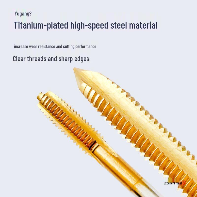 Titanium Coated Cobalt Straight Flute Extra Long Tap for Stainless Steel, Sizes M3-M8