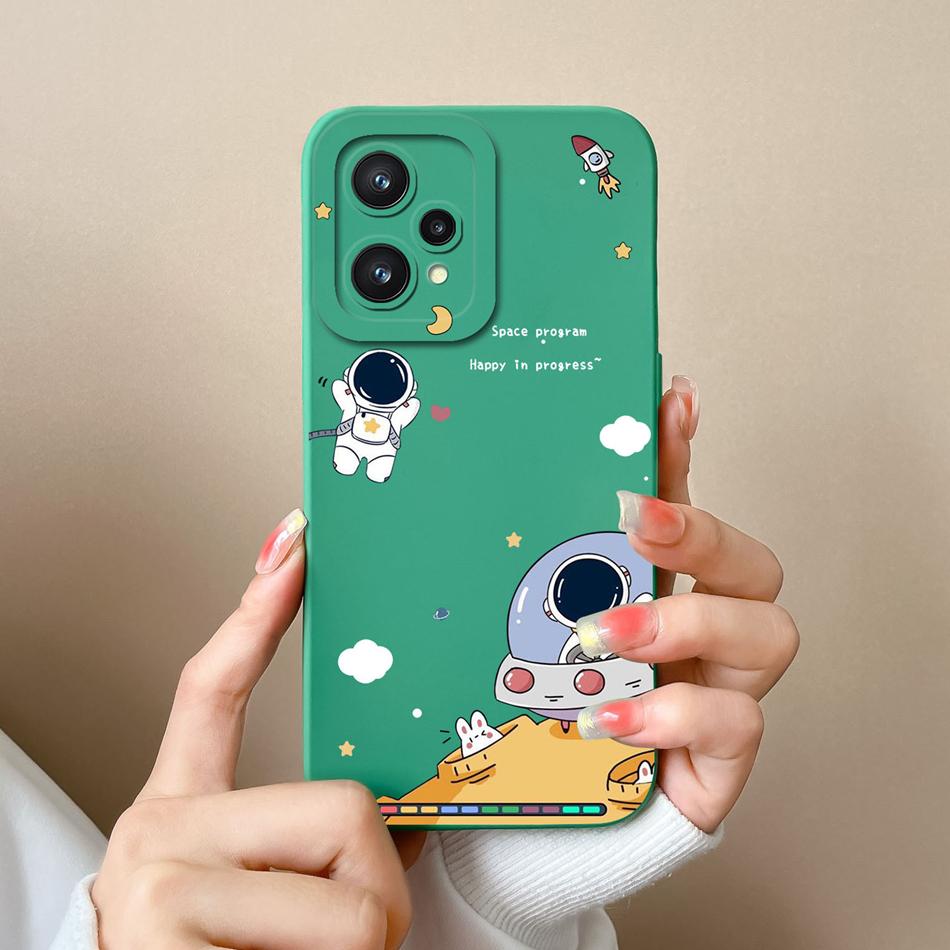 Mini Panda Case For Realme 9 Pro Plus Candy Painted Soft Cover For Oppo Realme9 Lens Protection Liquid Silicone Phone Shell Capa