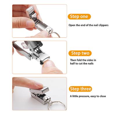 Nail Clipper Folded Nail Clipper Pendant With Key Ring Handle Rotary Nail Clipper Nail Accessories Tool Fingernail Mini Clippers