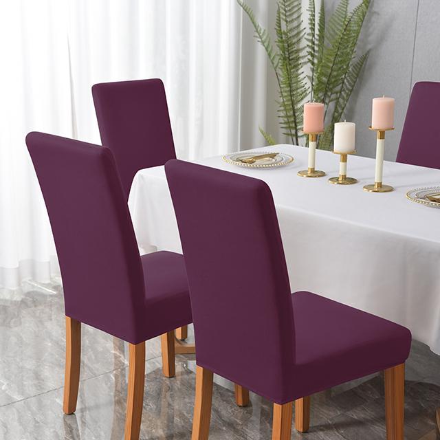 1 2 4 6pcs Solid Color Chair Cover Stretch Spandex Elastic Slipcovers Chair Covers For Dining Room Kitchen Wedding Banquet Hotel for Home