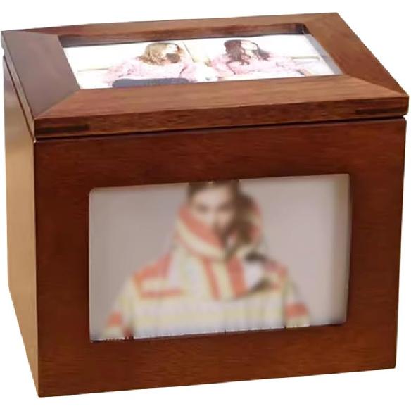 Деревянная коробка для фотографий, Коробка для хранения альбомов с 5 выдвижными альбомами, Куб-фоторамка для вставки фото, для фотографий 6x4 дюйма, Вмещает 100 фотографий, Свадьбы Юбилеи C