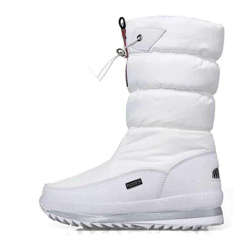 Big Size 46 47 Men Snow Boots Winter Female Boots Thick Plush Waterproof Non-slip Thigh High Boots Warm Fur Lovers Winter Shoes